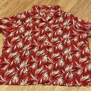Gorgeous Women’s BOTANICAL Print Blouse Papaya Fabric VERY CHIC 2X (54”C)